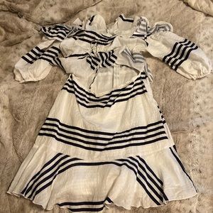 White and navy dress